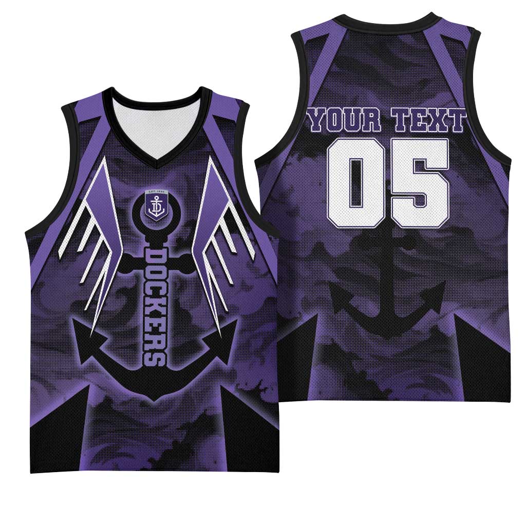 Custom Fremantle Football Basketball Jersey Dockers Anchor Sporty Style