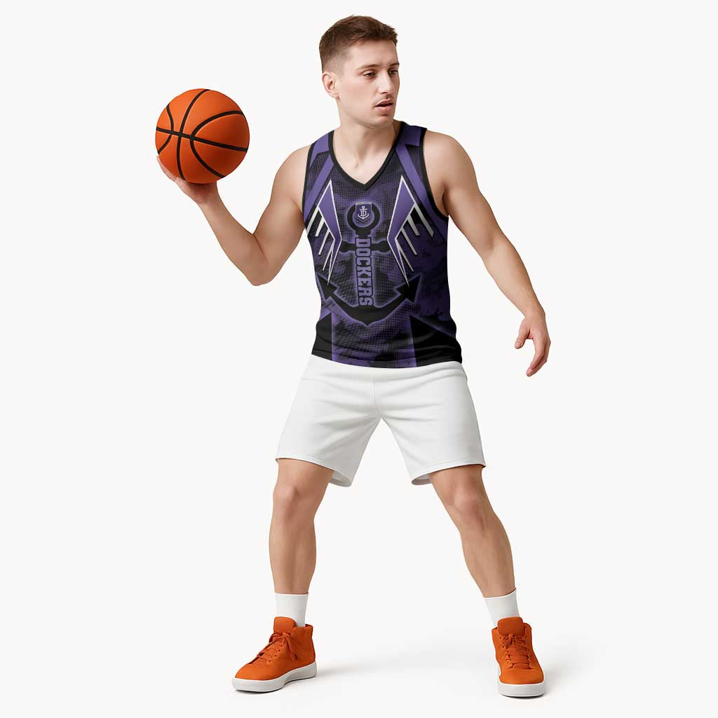 Custom Fremantle Football Basketball Jersey Dockers Anchor Sporty Style