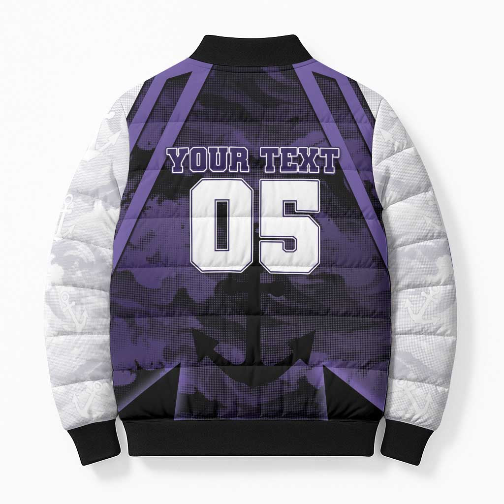 Custom Fremantle Football Bomber Puffer Jacket Dockers Anchor Sporty Style