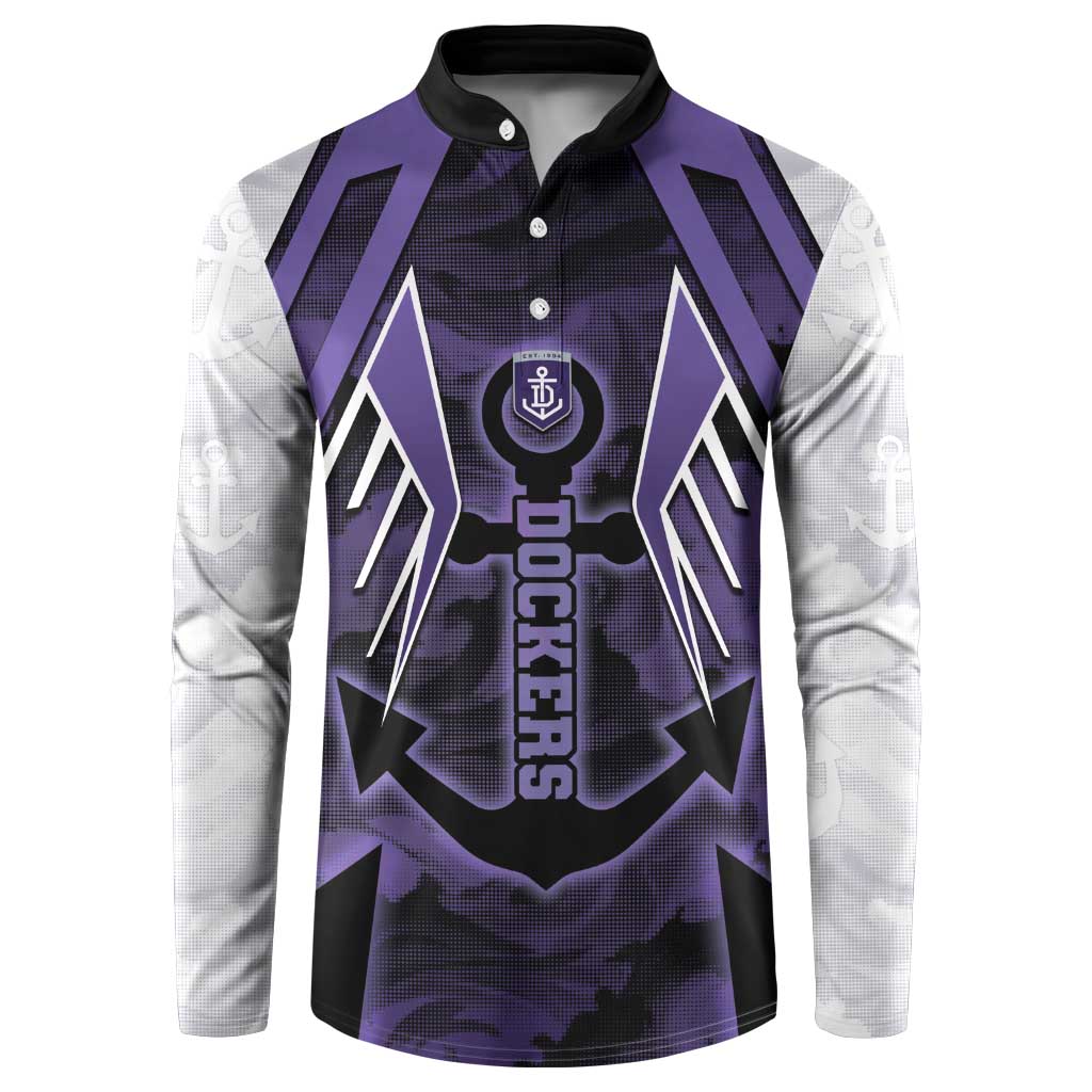 Custom Fremantle Football Button Sweatshirt Dockers Anchor Sporty Style