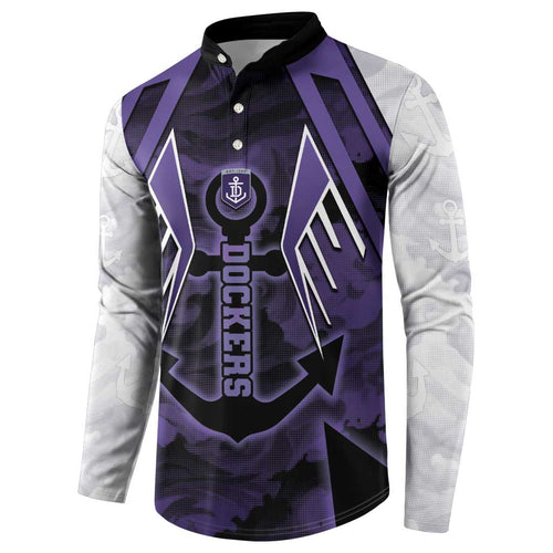 Custom Fremantle Football Button Sweatshirt Dockers Anchor Sporty Style