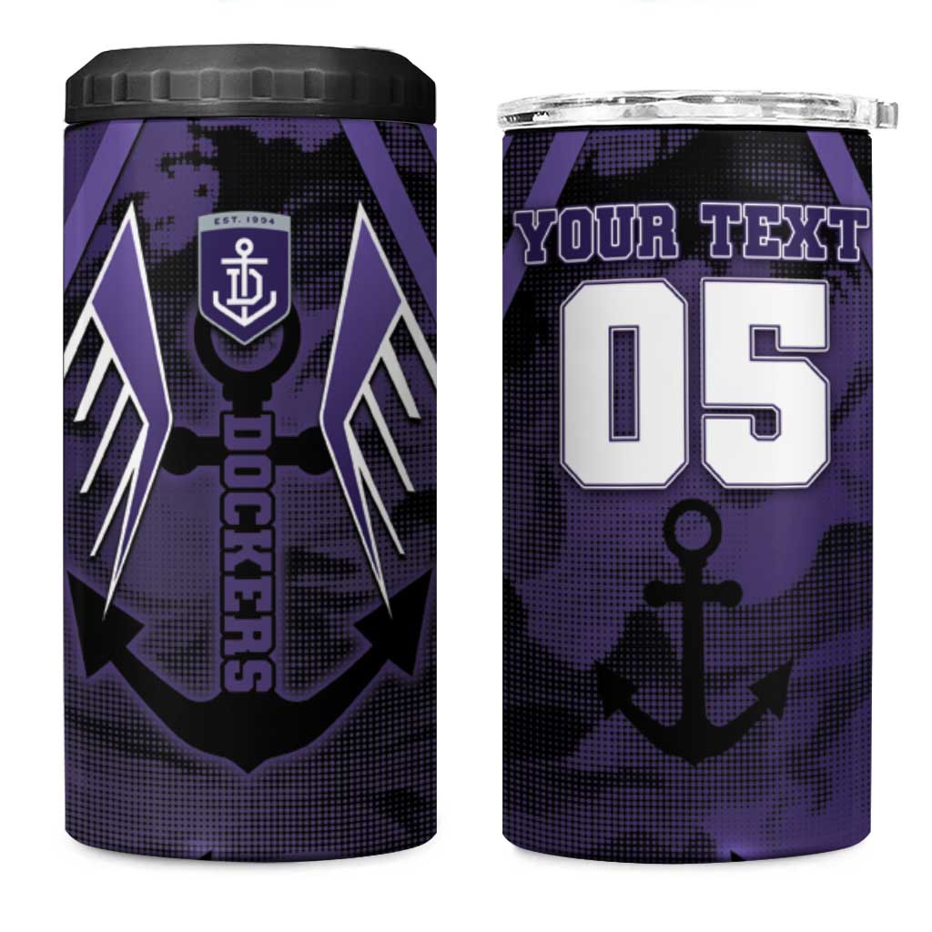 Custom Fremantle Football 4 in 1 Can Cooler Tumbler Dockers Anchor Sporty Style