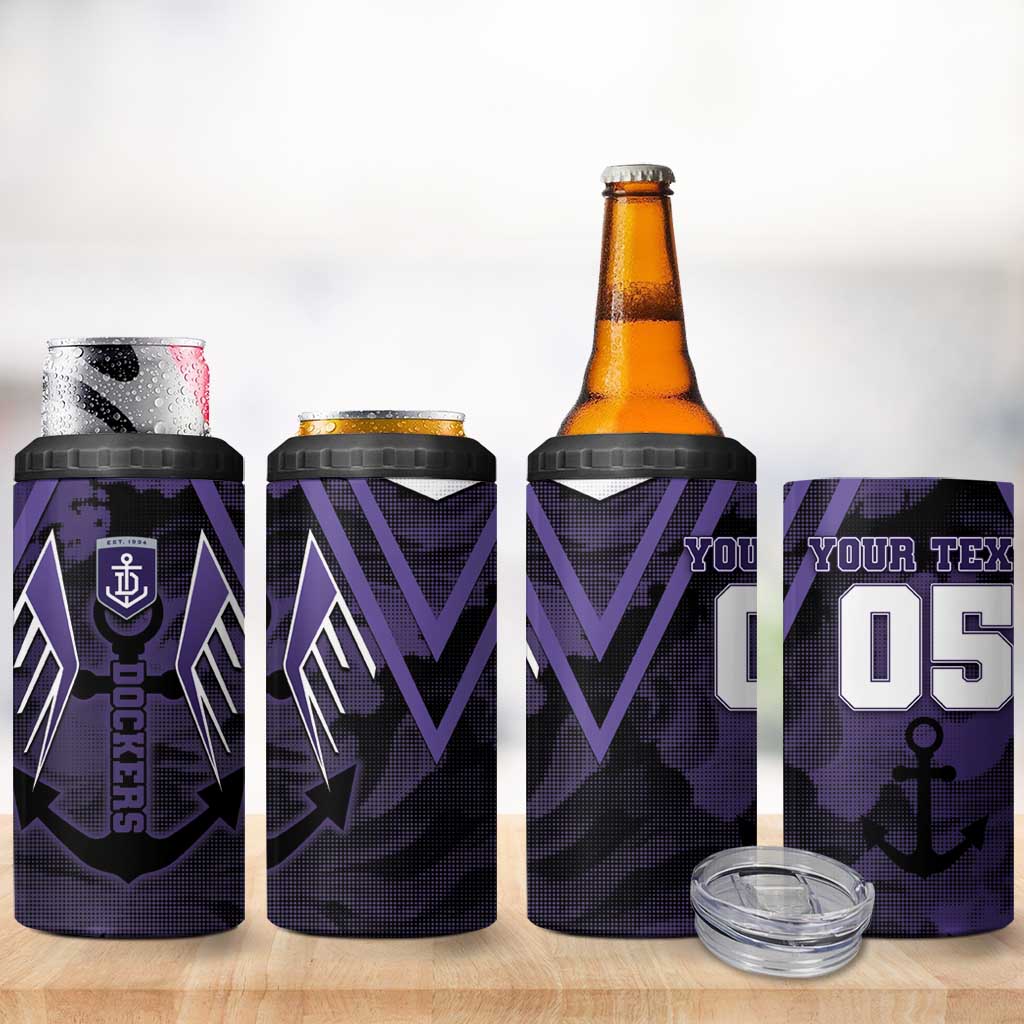 Custom Fremantle Football 4 in 1 Can Cooler Tumbler Dockers Anchor Sporty Style