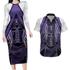 Custom Fremantle Football Couples Matching Long Sleeve Bodycon Dress and Hawaiian Shirt Dockers Anchor Sporty Style