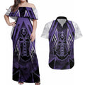 Custom Fremantle Football Couples Matching Off Shoulder Maxi Dress and Hawaiian Shirt Dockers Anchor Sporty Style