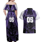 Custom Fremantle Football Couples Matching Off Shoulder Maxi Dress and Hawaiian Shirt Dockers Anchor Sporty Style