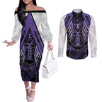 Custom Fremantle Football Couples Matching Off The Shoulder Long Sleeve Dress and Long Sleeve Button Shirt Dockers Anchor Sporty Style