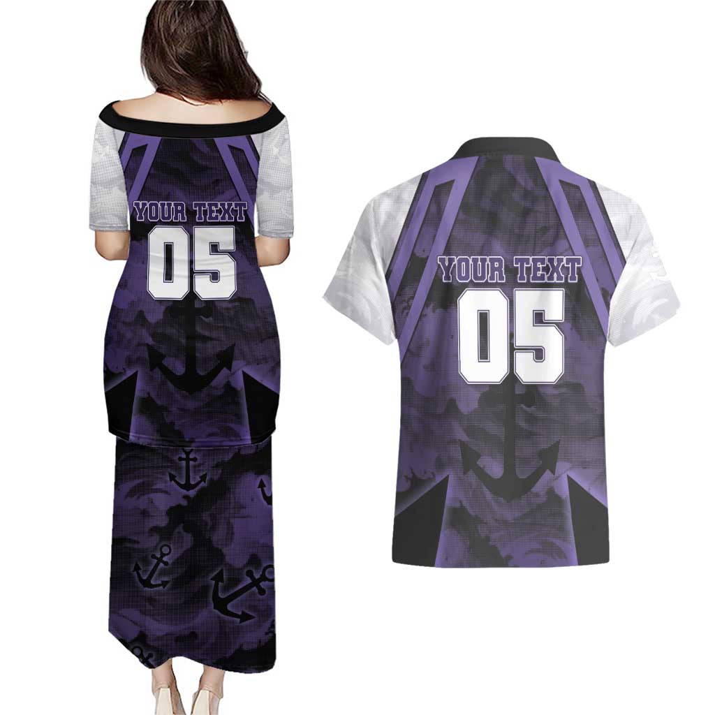 Custom Fremantle Football Couples Matching Puletasi and Hawaiian Shirt Dockers Anchor Sporty Style