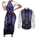 Custom Fremantle Football Couples Matching Short Sleeve Bodycon Dress and Long Sleeve Button Shirt Dockers Anchor Sporty Style