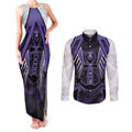 Custom Fremantle Football Couples Matching Tank Maxi Dress and Long Sleeve Button Shirt Dockers Anchor Sporty Style