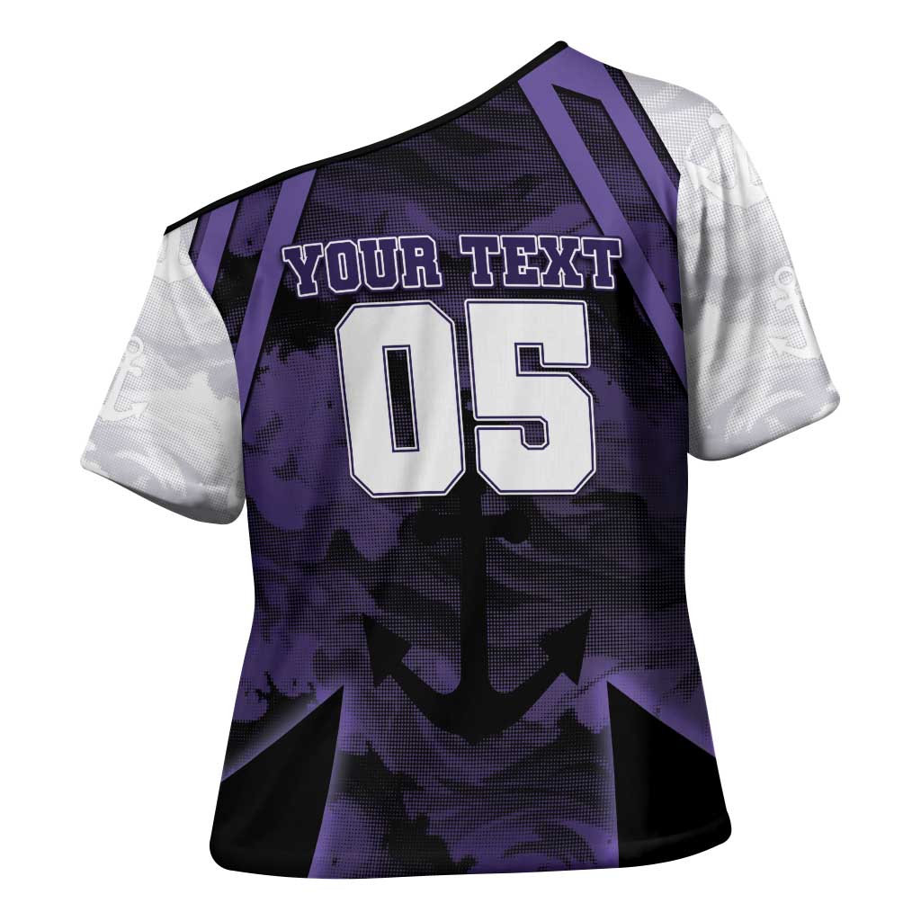 Custom Fremantle Football Cross Shoulder Shirt Dockers Anchor Sporty Style