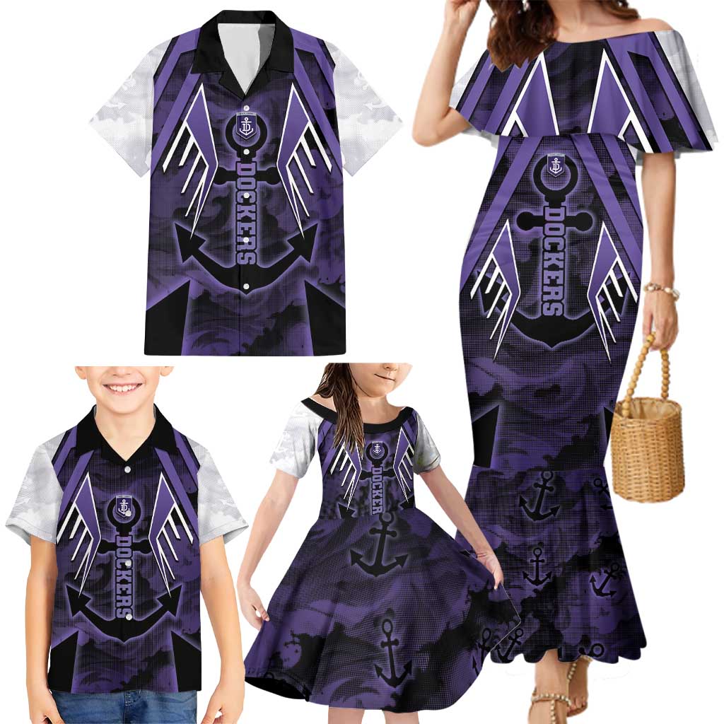 Custom Fremantle Football Family Matching Mermaid Dress and Hawaiian Shirt Dockers Anchor Sporty Style