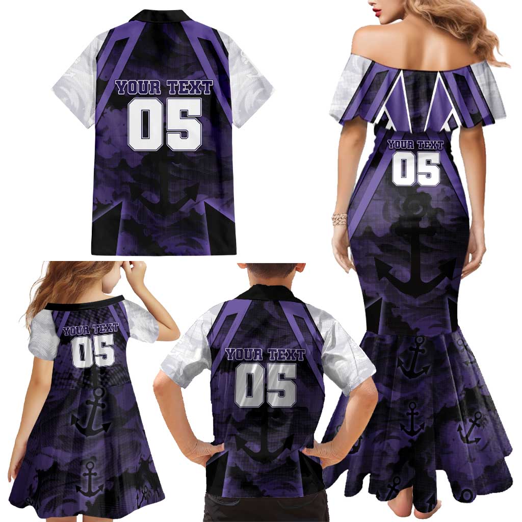 Custom Fremantle Football Family Matching Mermaid Dress and Hawaiian Shirt Dockers Anchor Sporty Style