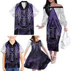 Custom Fremantle Football Family Matching Off The Shoulder Long Sleeve Dress and Hawaiian Shirt Dockers Anchor Sporty Style