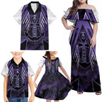 Custom Fremantle Football Family Matching Off Shoulder Maxi Dress and Hawaiian Shirt Dockers Anchor Sporty Style