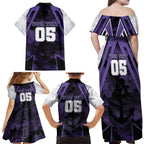 Custom Fremantle Football Family Matching Off Shoulder Maxi Dress and Hawaiian Shirt Dockers Anchor Sporty Style