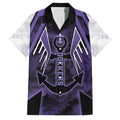 Custom Fremantle Football Family Matching Off Shoulder Short Dress and Hawaiian Shirt Dockers Anchor Sporty Style