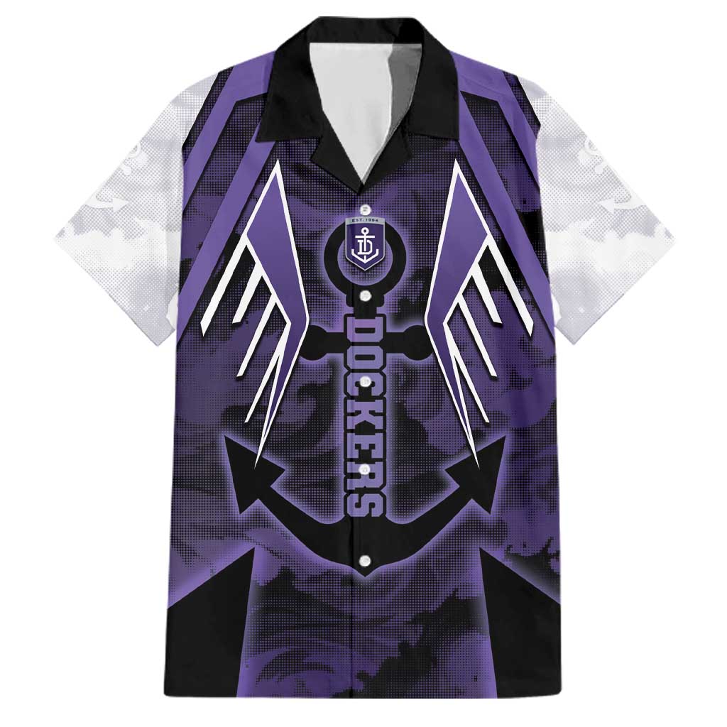 Custom Fremantle Football Family Matching Puletasi and Hawaiian Shirt Dockers Anchor Sporty Style