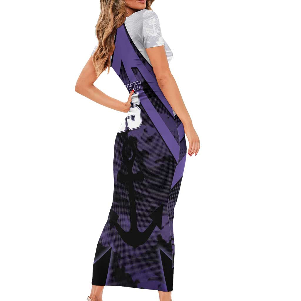 Custom Fremantle Football Family Matching Short Sleeve Bodycon Dress and Hawaiian Shirt Dockers Anchor Sporty Style