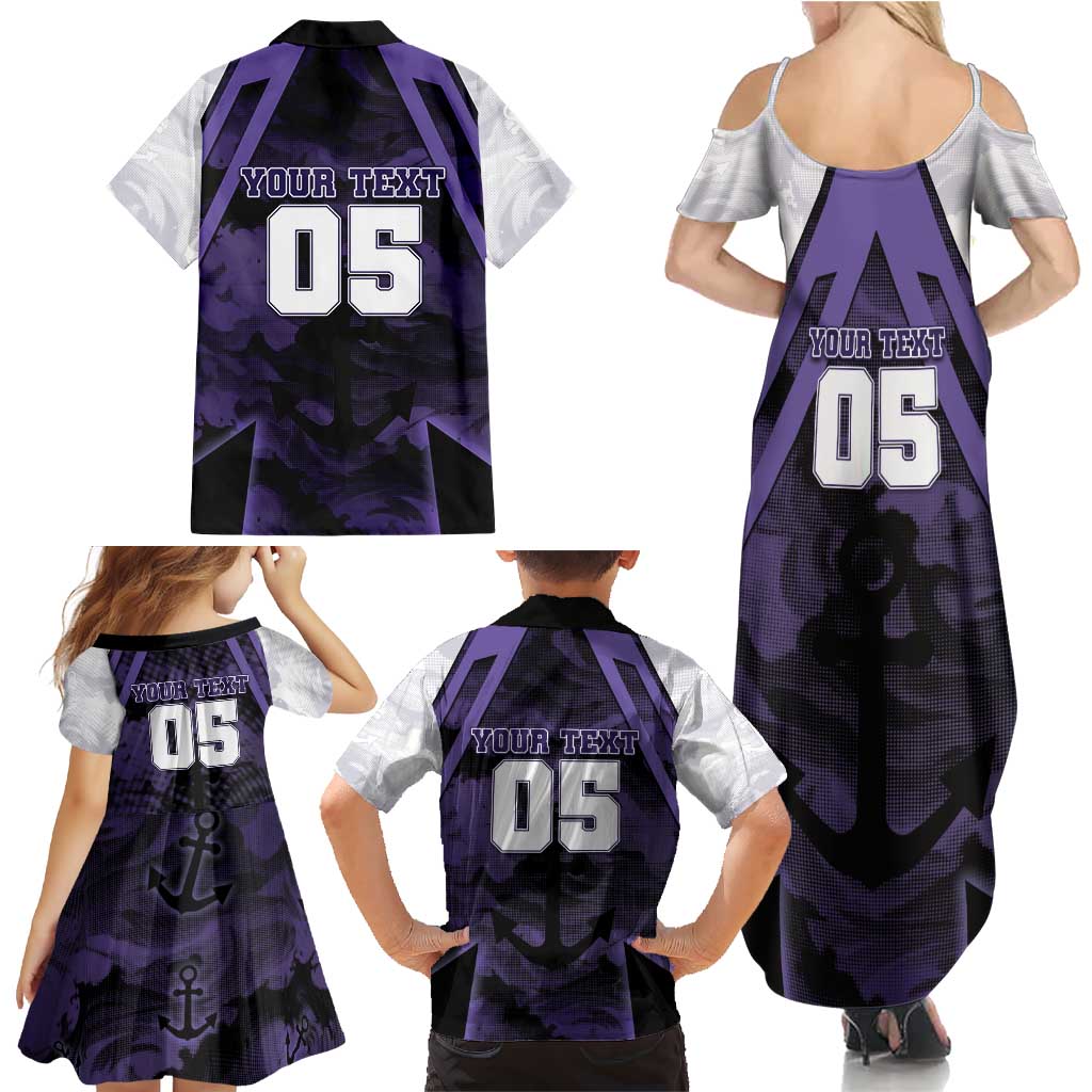 Custom Fremantle Football Family Matching Summer Maxi Dress and Hawaiian Shirt Dockers Anchor Sporty Style