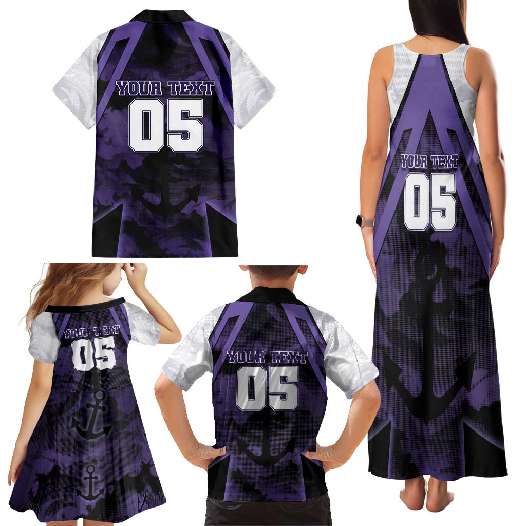 Custom Fremantle Football Family Matching Tank Maxi Dress and Hawaiian Shirt Dockers Anchor Sporty Style