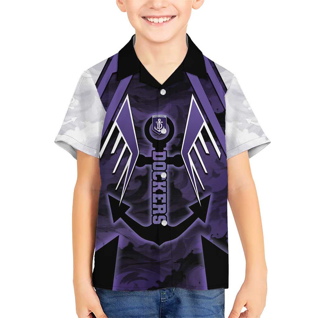 Custom Fremantle Football Kid Hawaiian Shirt Dockers Anchor Sporty Style