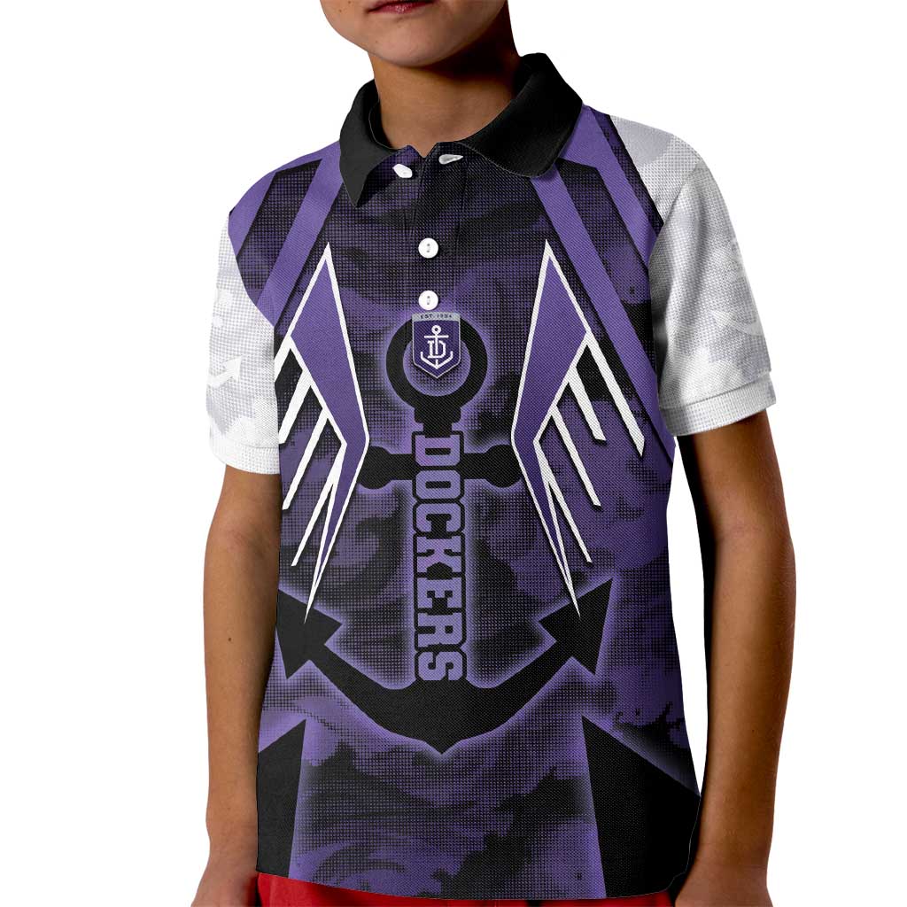Custom Fremantle Football Kid Polo Shirt Dockers Anchor Sporty Style