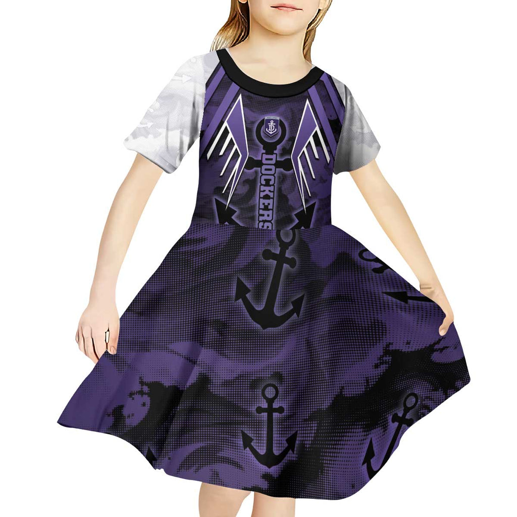 Custom Fremantle Football Kid Short Sleeve Dress Dockers Anchor Sporty Style