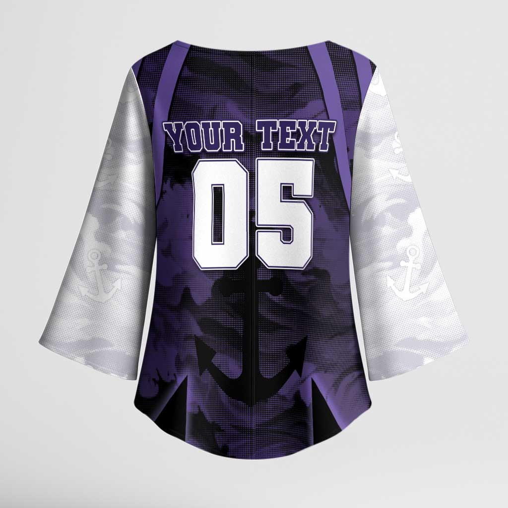 Custom Fremantle Football Kimono Sleeve Blouse Dockers Anchor Sporty Style