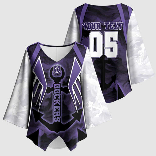 Custom Fremantle Football Kimono Sleeve Blouse Dockers Anchor Sporty Style