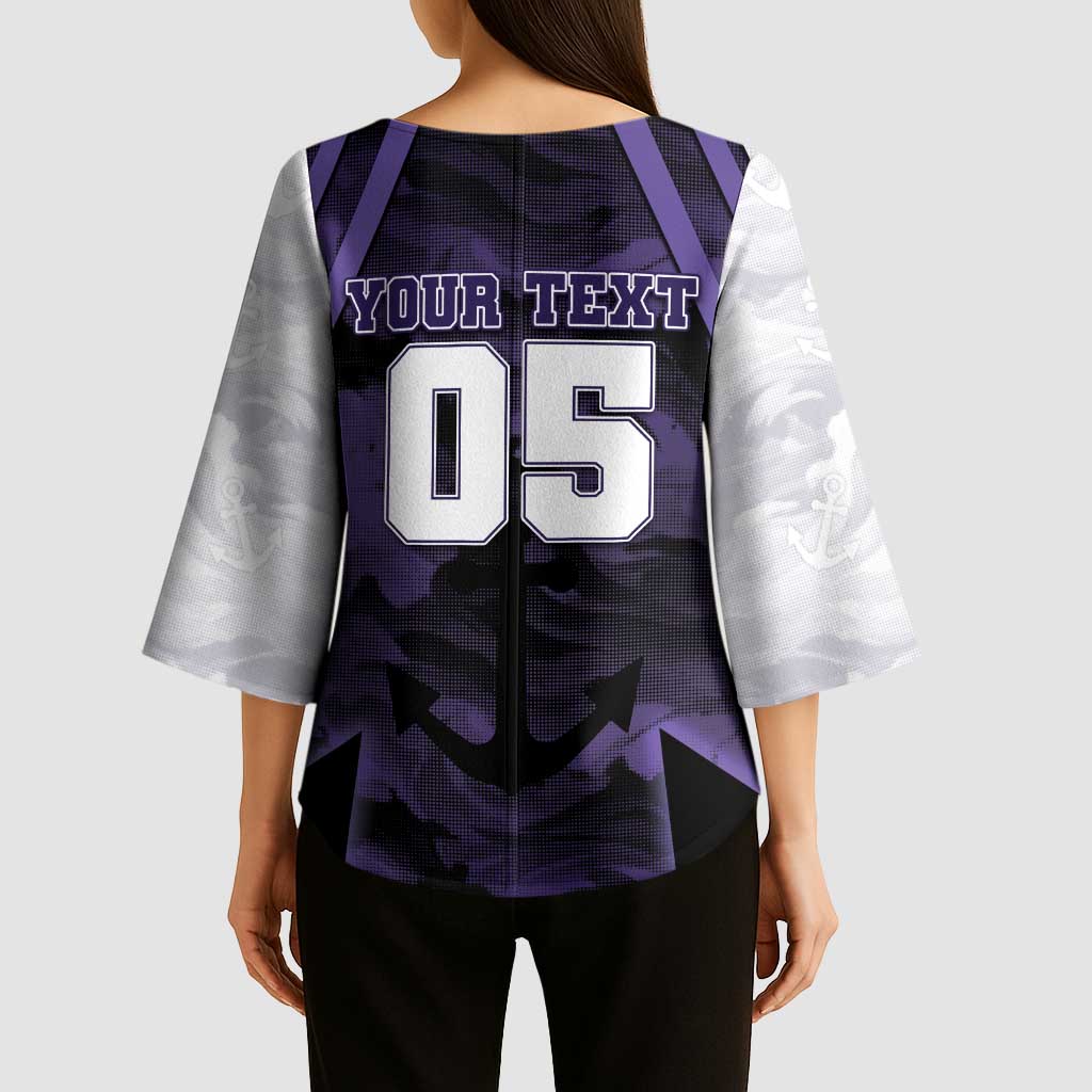 Custom Fremantle Football Kimono Sleeve Blouse Dockers Anchor Sporty Style