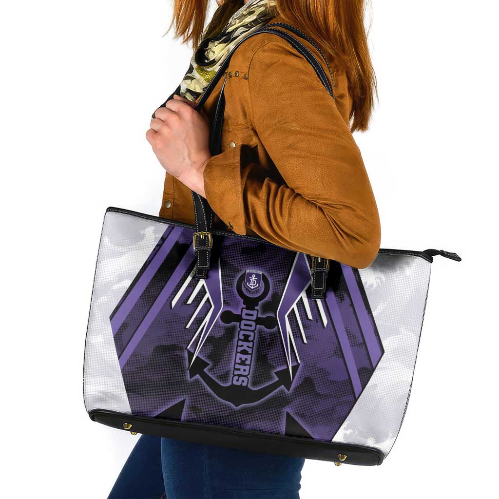 Fremantle Football Leather Tote Bag Dockers Anchor Sporty Style