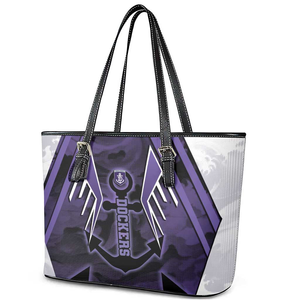 Fremantle Football Leather Tote Bag Dockers Anchor Sporty Style