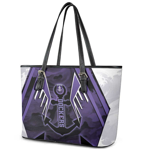 Fremantle Football Leather Tote Bag Dockers Anchor Sporty Style