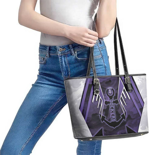 Fremantle Football Leather Tote Bag Dockers Anchor Sporty Style