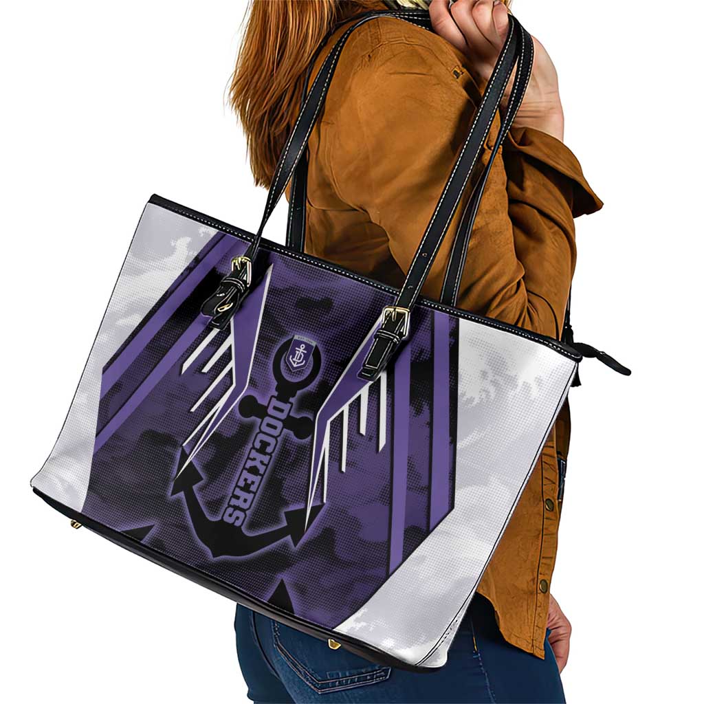 Fremantle Football Leather Tote Bag Dockers Anchor Sporty Style