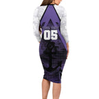 Custom Fremantle Football Long Sleeve Bodycon Dress Dockers Anchor Sporty Style