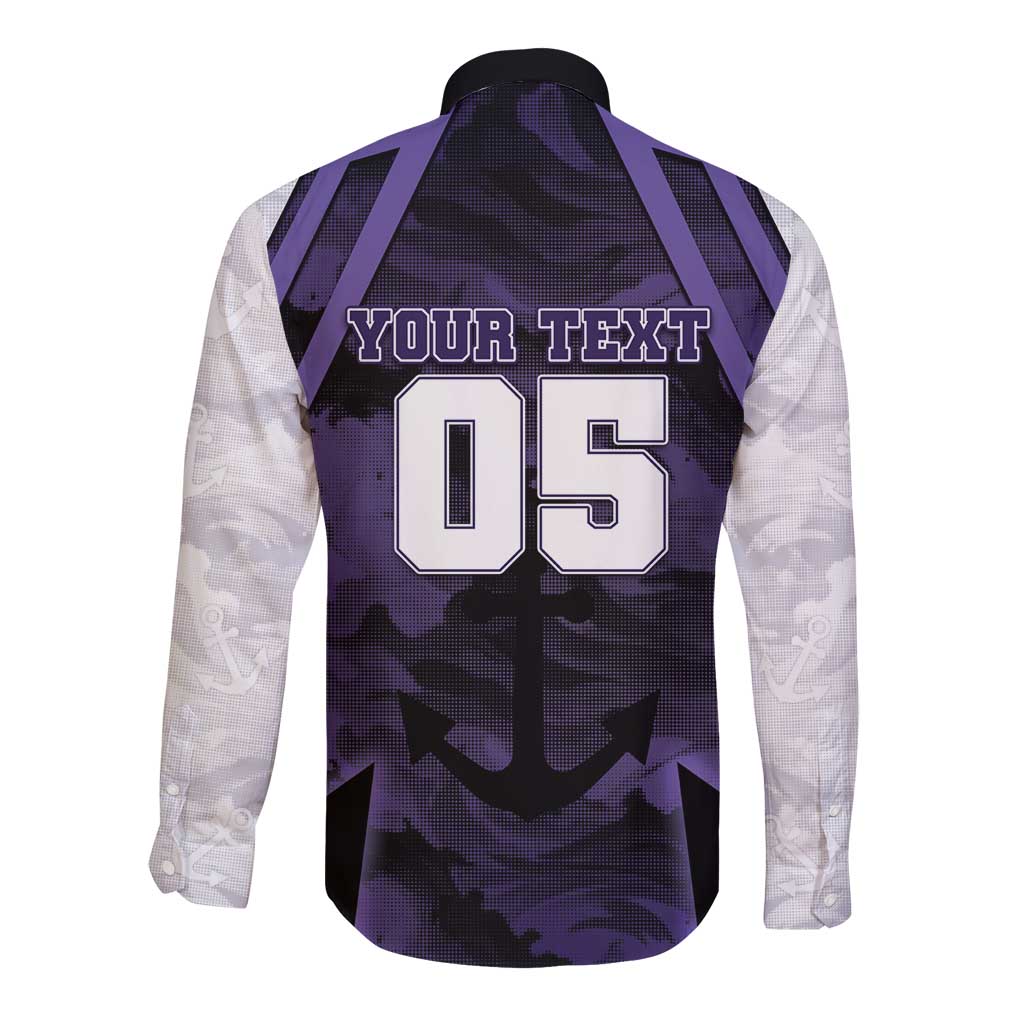Custom Fremantle Football Long Sleeve Button Shirt Dockers Anchor Sporty Style
