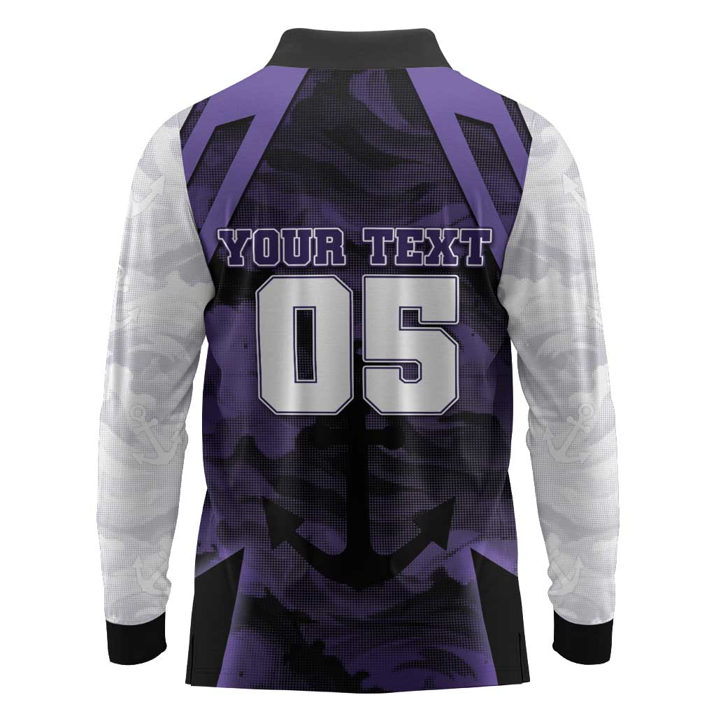 Custom Fremantle Football Long Sleeve Polo Shirt Dockers Anchor Sporty Style