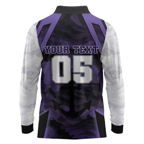 Custom Fremantle Football Long Sleeve Polo Shirt Dockers Anchor Sporty Style