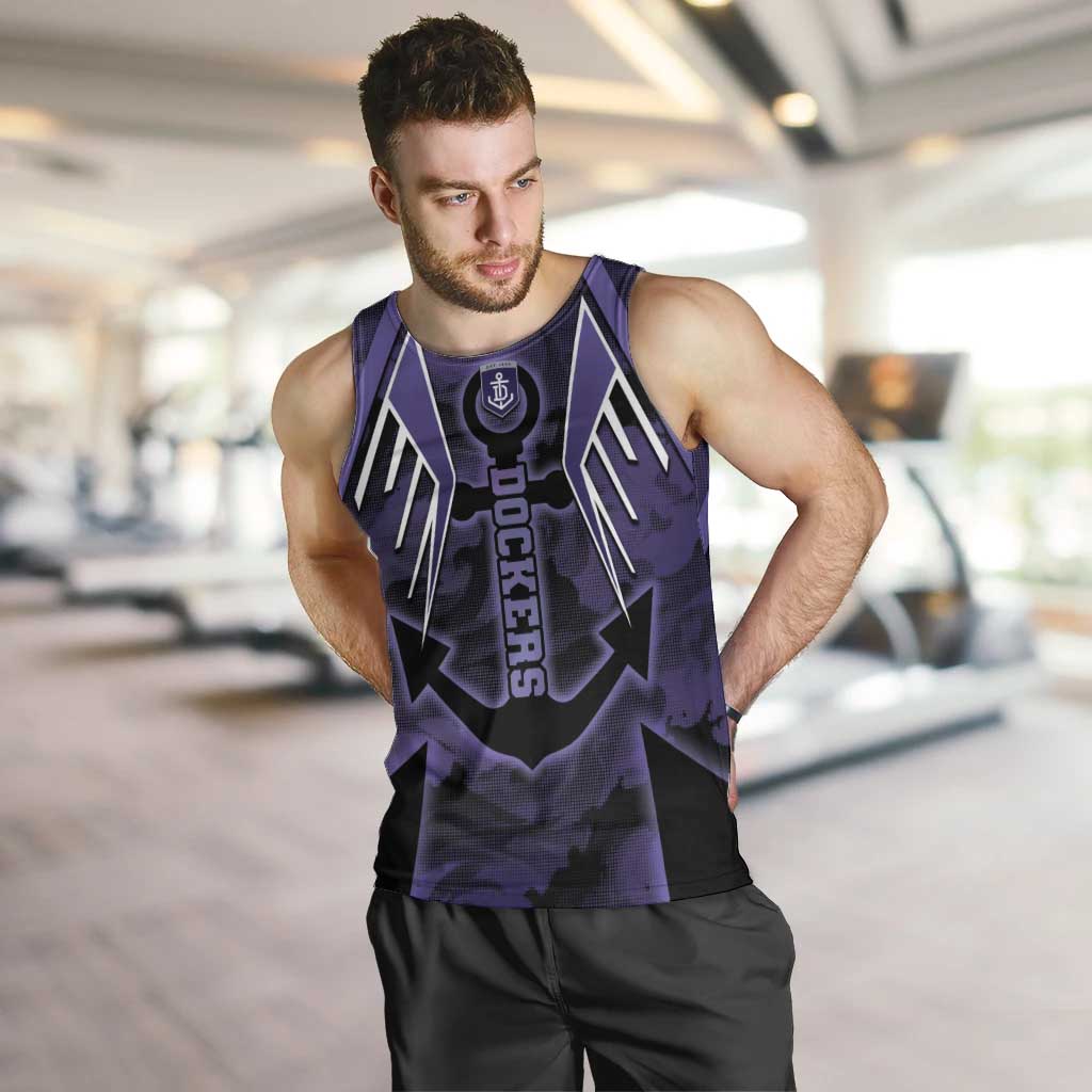 Custom Fremantle Football Men Tank Top Dockers Anchor Sporty Style