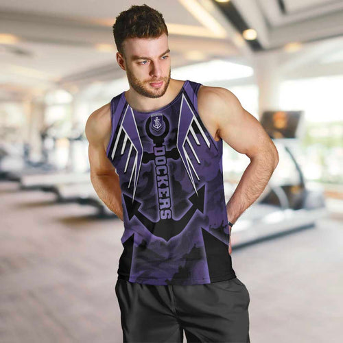 Custom Fremantle Football Men Tank Top Dockers Anchor Sporty Style