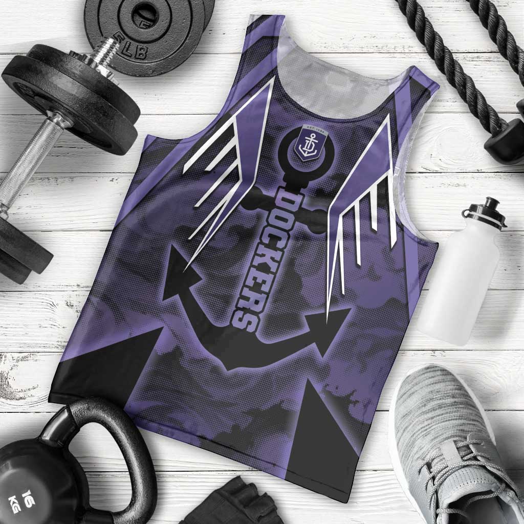 Custom Fremantle Football Men Tank Top Dockers Anchor Sporty Style