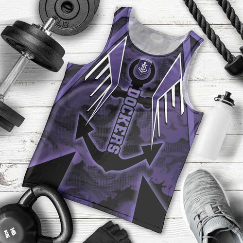 Custom Fremantle Football Men Tank Top Dockers Anchor Sporty Style