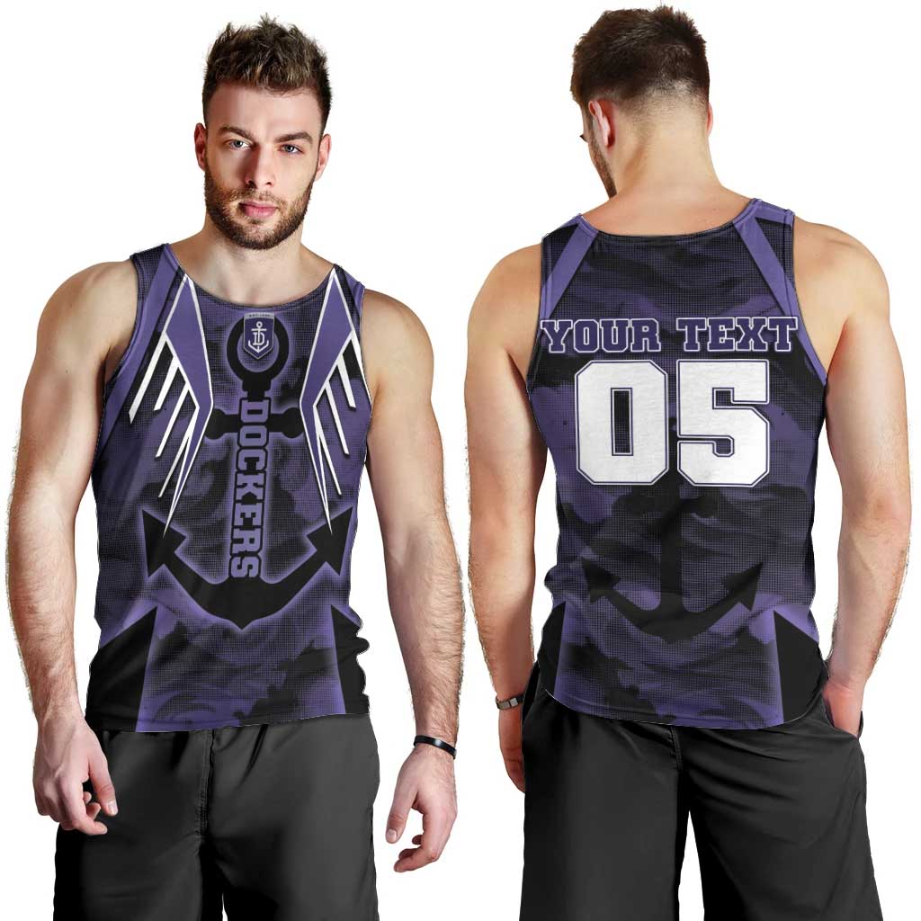 Custom Fremantle Football Men Tank Top Dockers Anchor Sporty Style