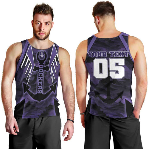 Custom Fremantle Football Men Tank Top Dockers Anchor Sporty Style