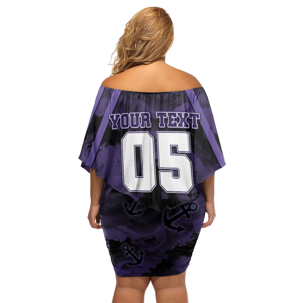 Custom Fremantle Football Off Shoulder Short Dress Dockers Anchor Sporty Style