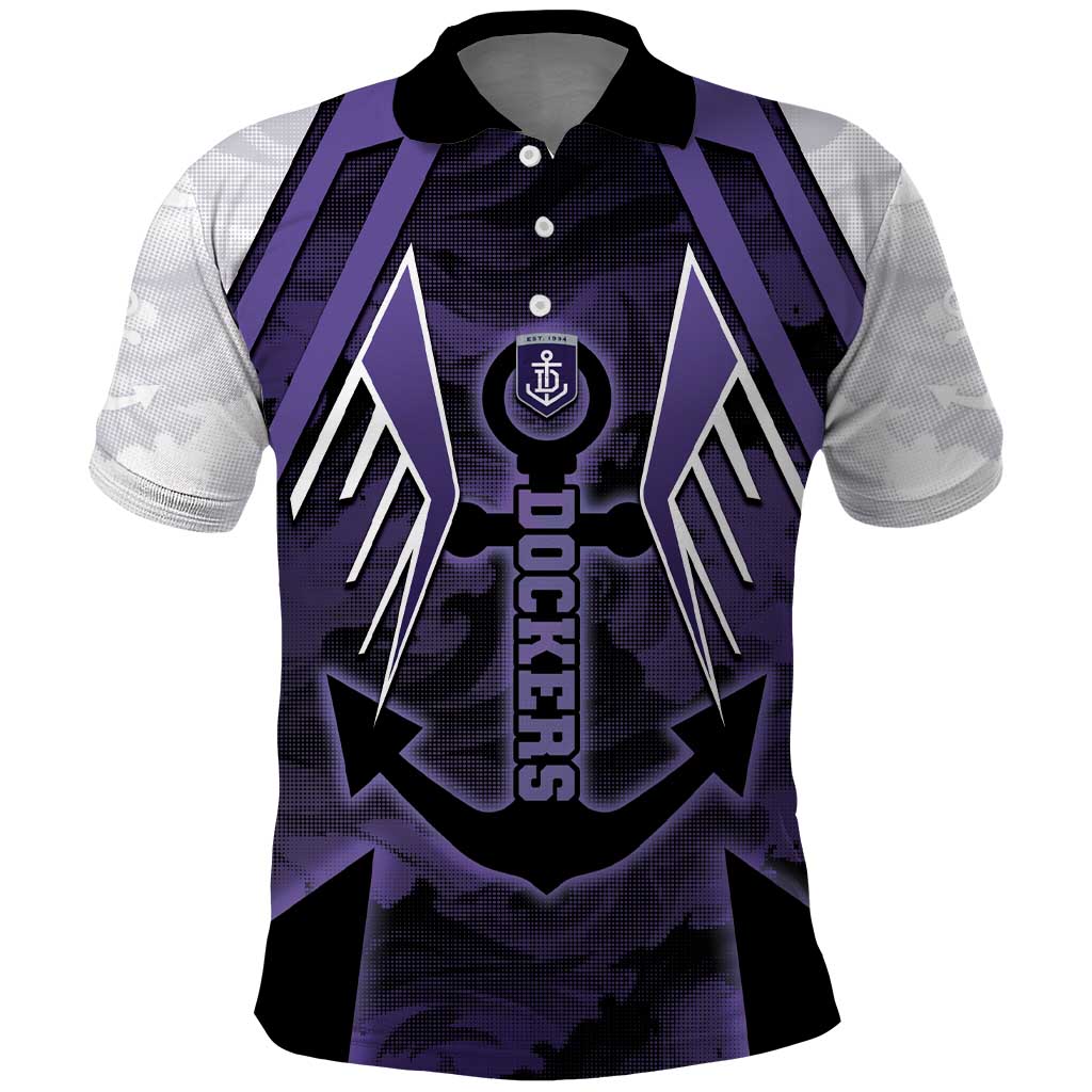 Custom Fremantle Football Polo Shirt Dockers Anchor Sporty Style