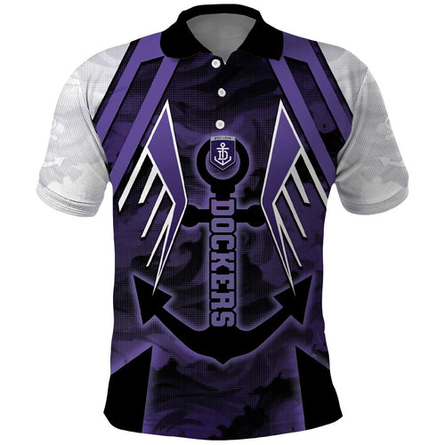 Custom Fremantle Football Polo Shirt Dockers Anchor Sporty Style