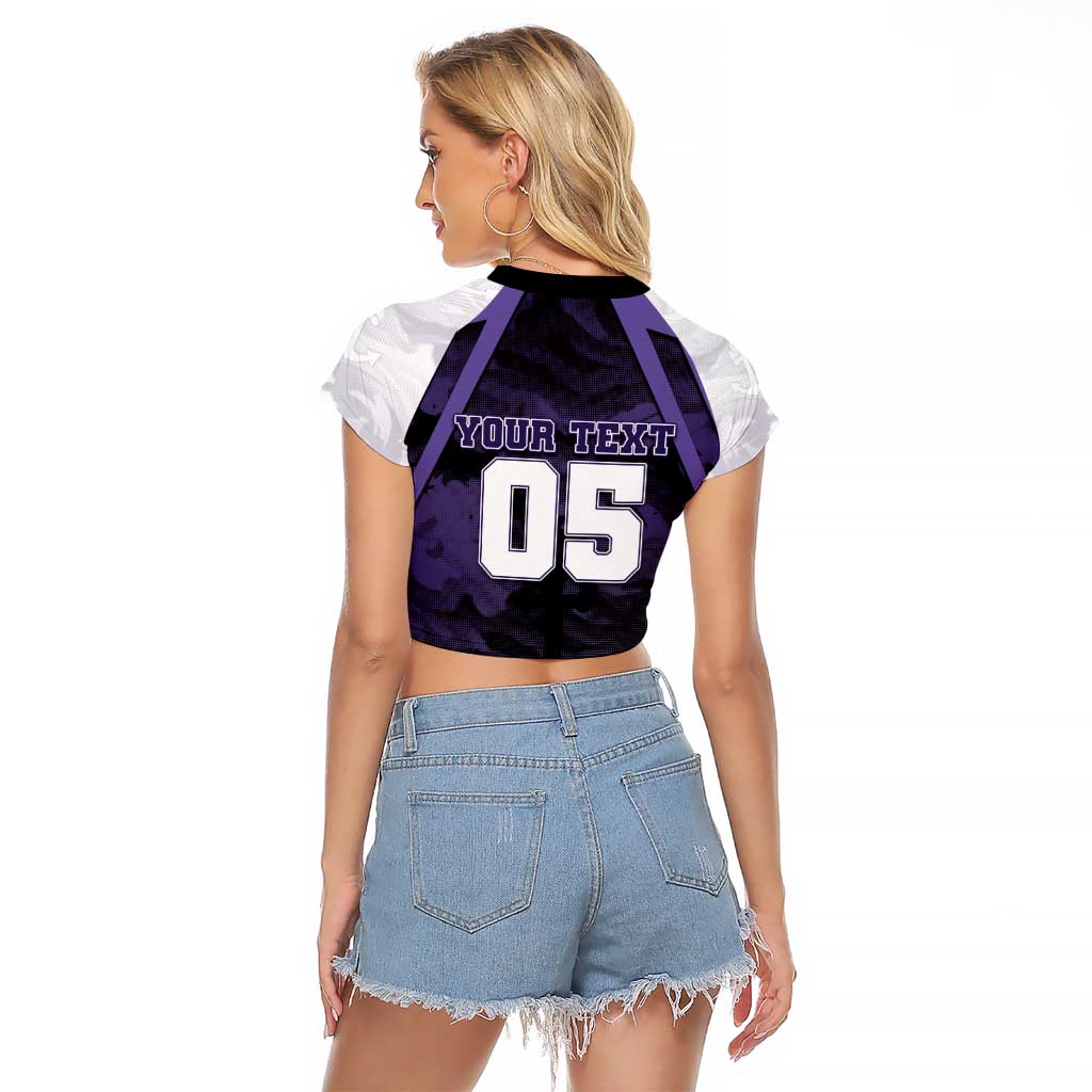 Custom Fremantle Football Raglan Cropped T Shirt Dockers Anchor Sporty Style